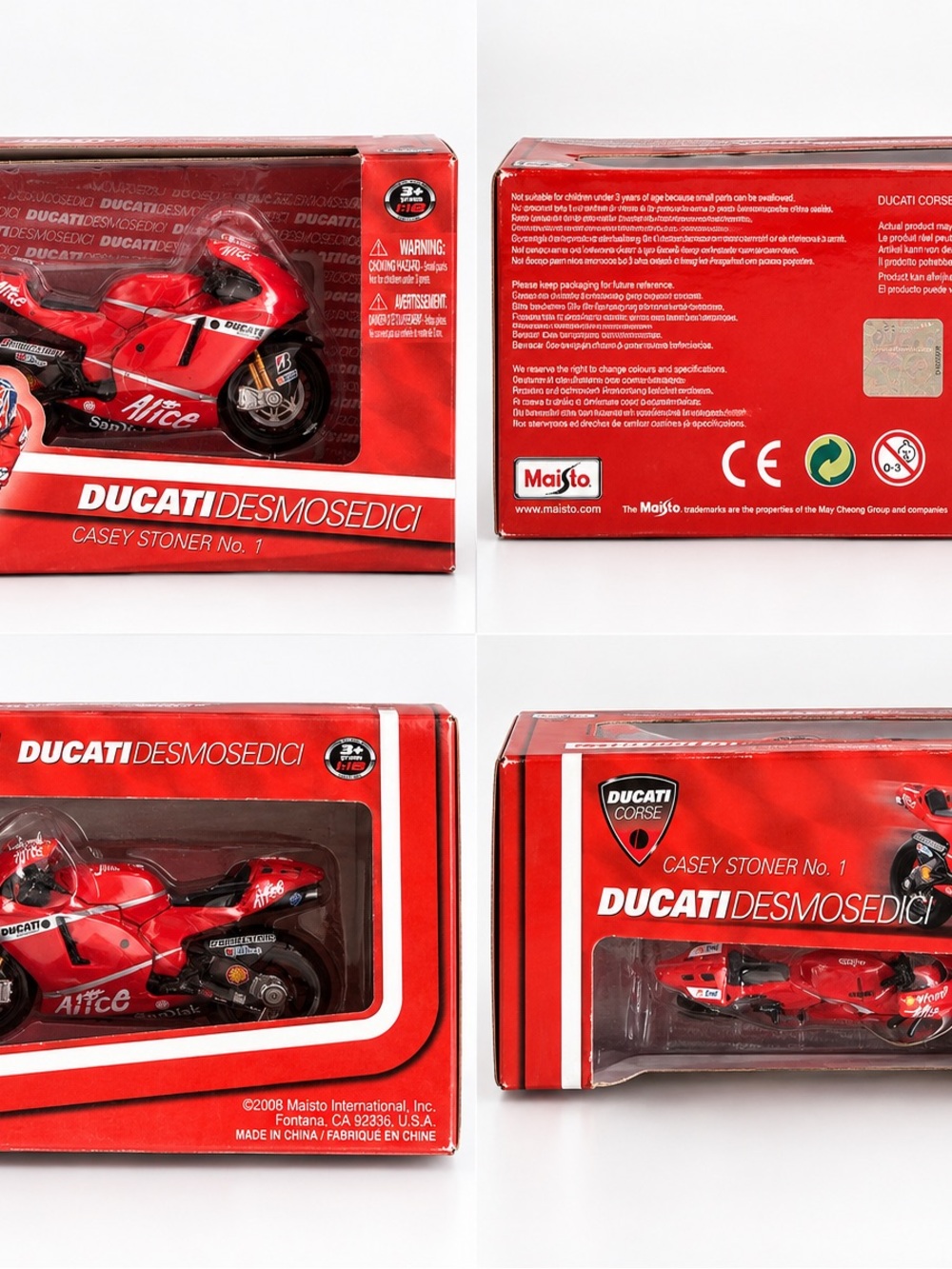 Ducati Desmosedici Red Kids Motorcycle Toy - Casey Stoner No.1